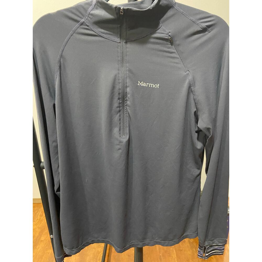 Marmot Women’s Athletic Jacket Gray Zip Neck Performance Running Size Large